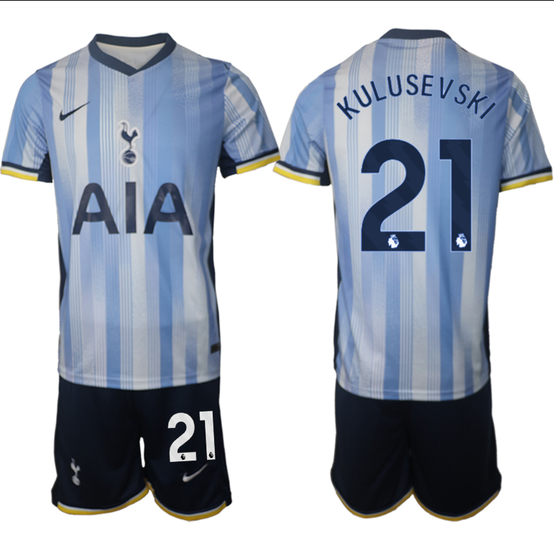 Men 2024-2025 Club Tottenham away Blue #21 Soccer Jersey